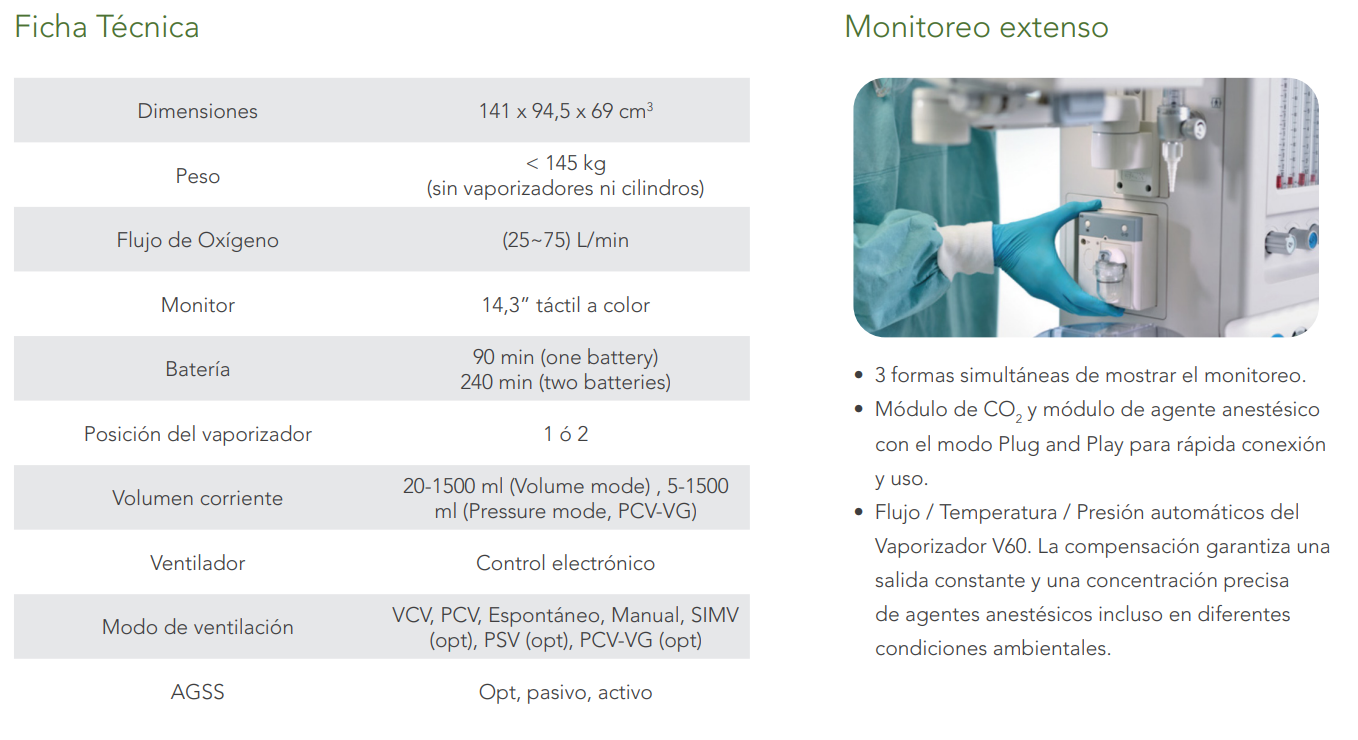 Máquina de Anestesia y Monitoreo Veterinaria WATO EX-35Vet